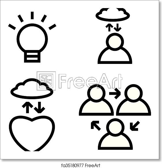 561x581 Free Art Print Of Meditation Icon Set Freeart