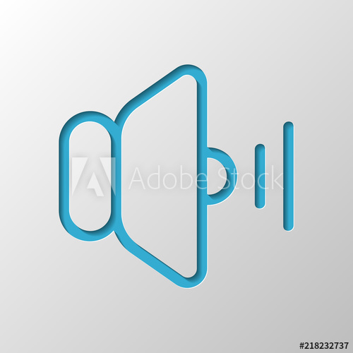 500x500 Volume Medium Icon Paper Design Cutted Symbol With Shadow