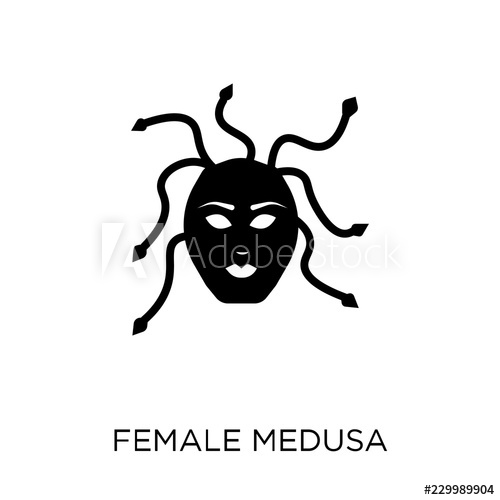 500x500 Female Medusa Icon Female Medusa Symbol Design From Fairy Tale