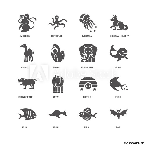 500x500 Bat, Fish, Elephant, Monkey, Camel, Rhinoceros, Medusa Icon S