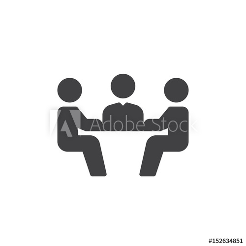 500x500 Business Meeting Icon Vector, Filled Flat Sign, Solid Pictogram