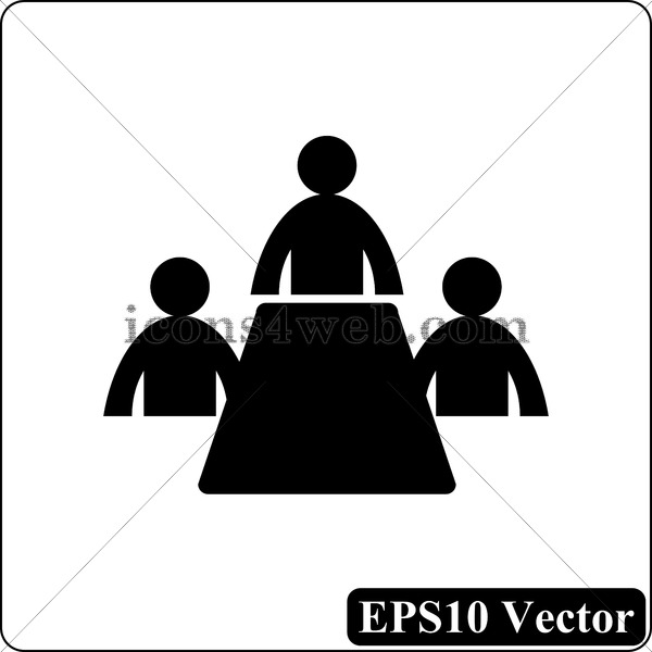 600x600 Meeting Room Black Icon Vector
