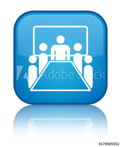411x500 Meeting Room Icon Special Cyan Blue Square Button