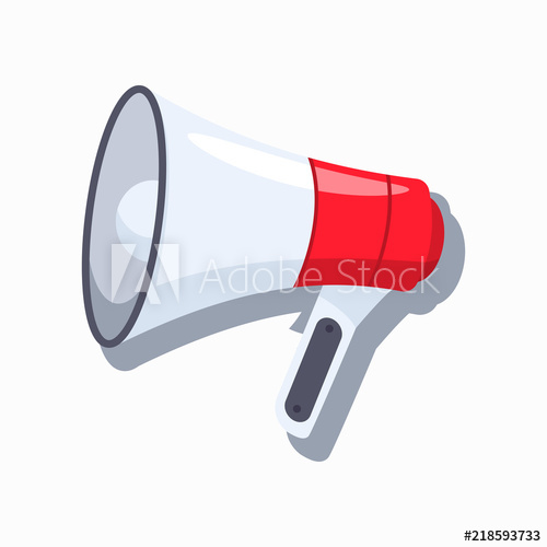 Megaphone, Loudspeaker Vector Cartoon Flat Icon Isolated On White 500x500 Megaphone, Loudspeaker Vector Cartoon Flat Icon Isolated On White