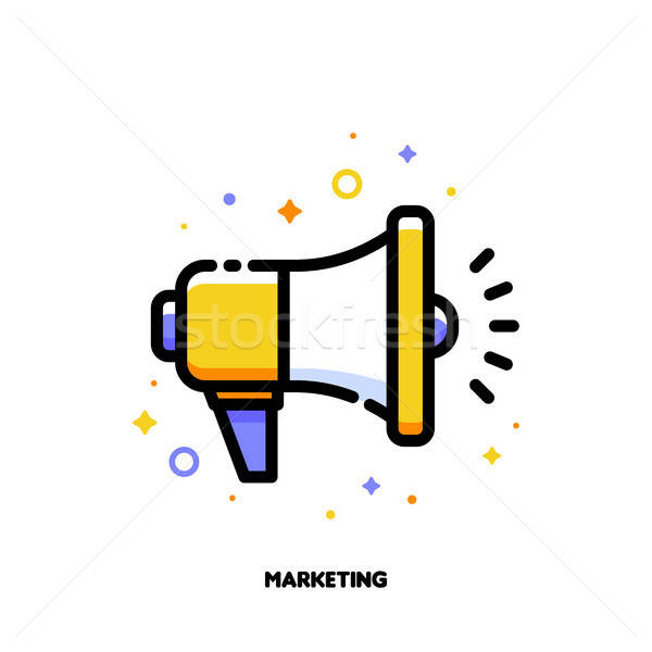 Digital Media Marketing Business Flat Icon With Megaphone Vector 600x600 Digital Media Marketing Business Flat Icon With Megaphone Vector