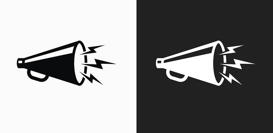900x438 Megaphone Icon On Black And White Vector Backgrounds