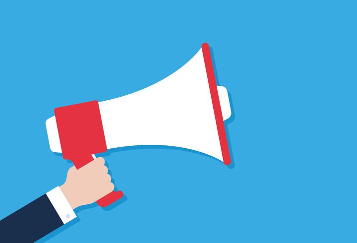 720x490 Megaphone Icon Cartoon Style, Marketing Concept