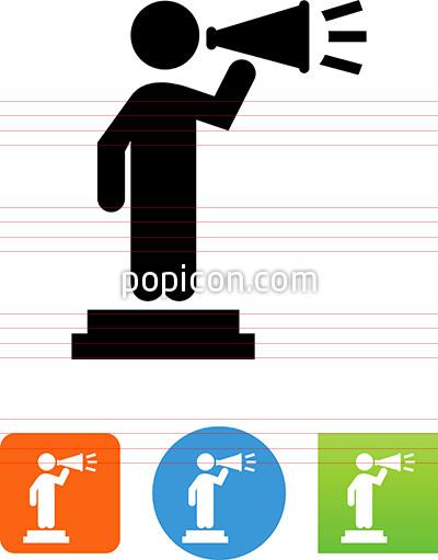 400x511 Person On A Stage With A Megaphone Icon