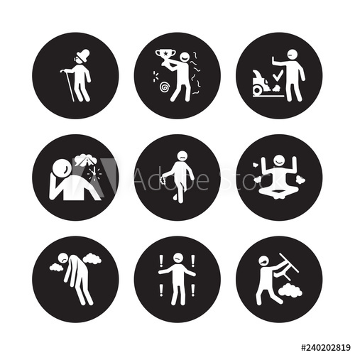 Vector Icon Set Optimistic Human, Old Miserable Motivated 500x500 Vector Icon Set Optimistic Human, Old Miserable Motivated