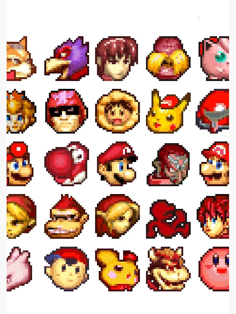 Super Smash Bros Melee Red Stock Icons Spiral Notebook 750x1000 Super Smash Bros Melee Red Stock Icons Spiral Notebook