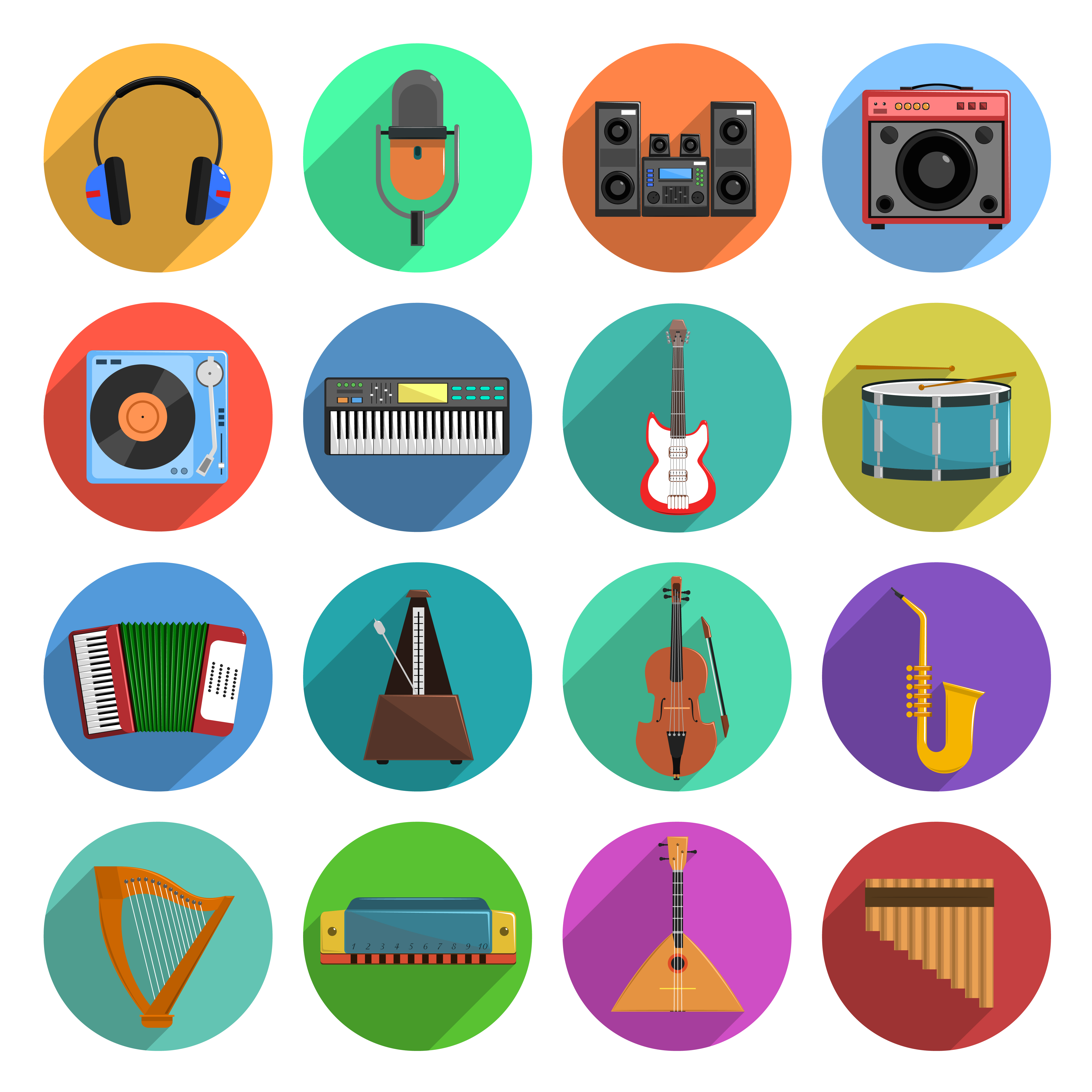 4500x4500 Melody And Music Icons Set Vector