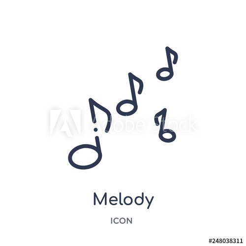 500x500 Melody Icon From Music Outline Collection Thin Line Melody Icon
