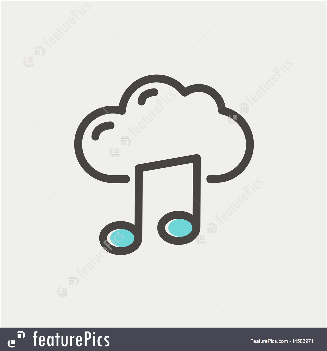 1300x1392 Illustration Of Cloud Melody Thin Line Icon
