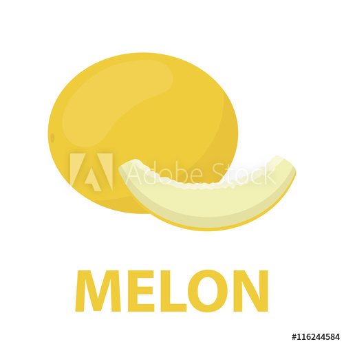 500x500 Melon Icon Cartoon Singe Fruit Icon From The Food Set