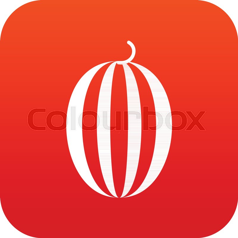 800x800 Striped Melon Icon Digital Red For Any Stock Vector Colourbox