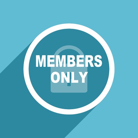 450x450 Members Only Icon, Flat Design Blue Icon, Web And Mobile App