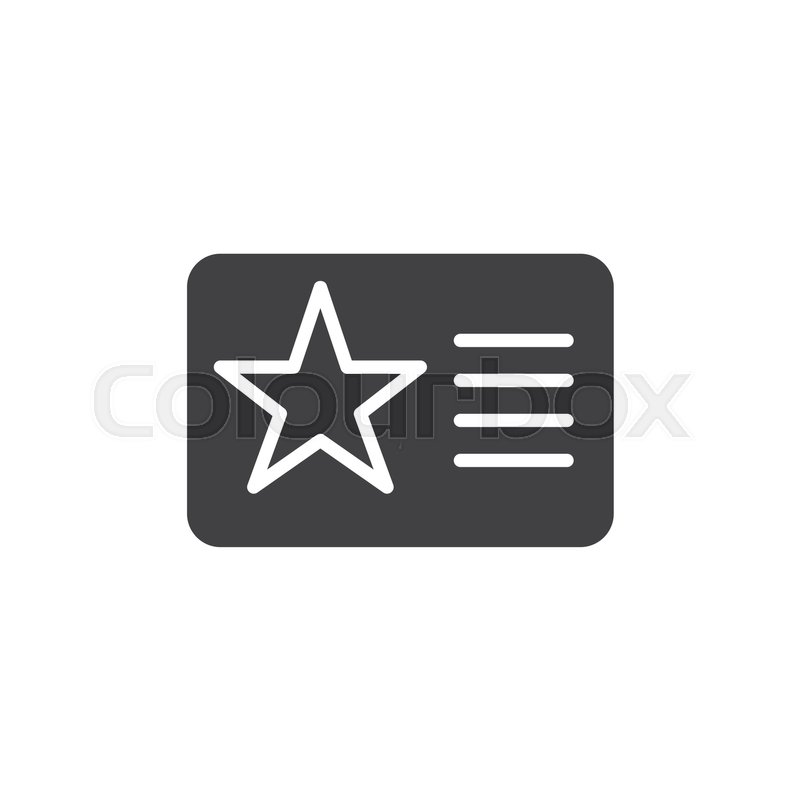 800x800 Membership Card With Star Icon Vector, Stock Vector Colourbox