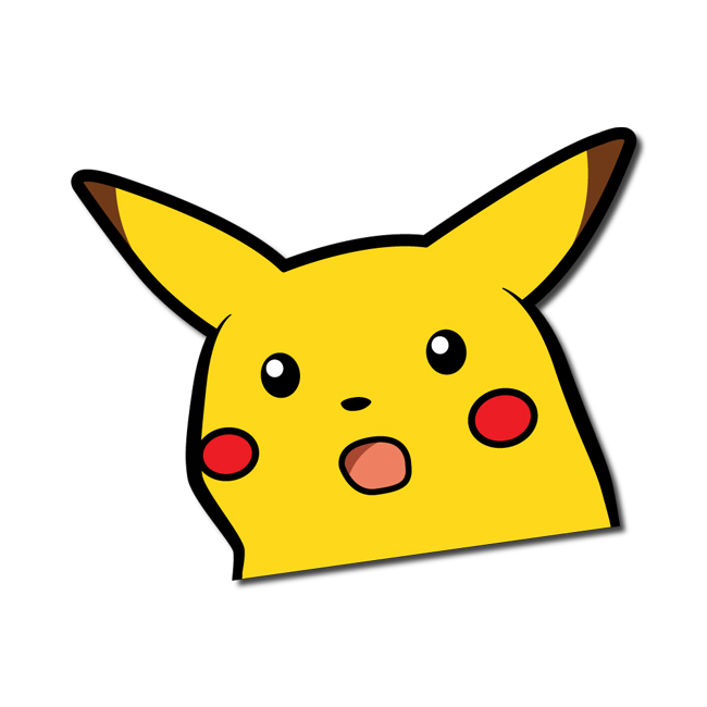 650x650 Surprised Pikachu Sticker Decal