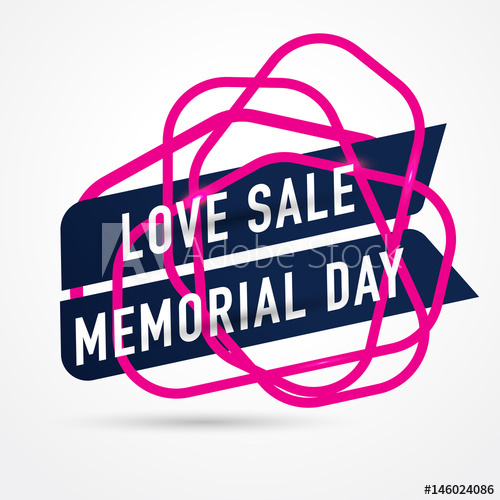 500x500 Love Sale Memorial Day, Icon Sale And Special Offer Vector