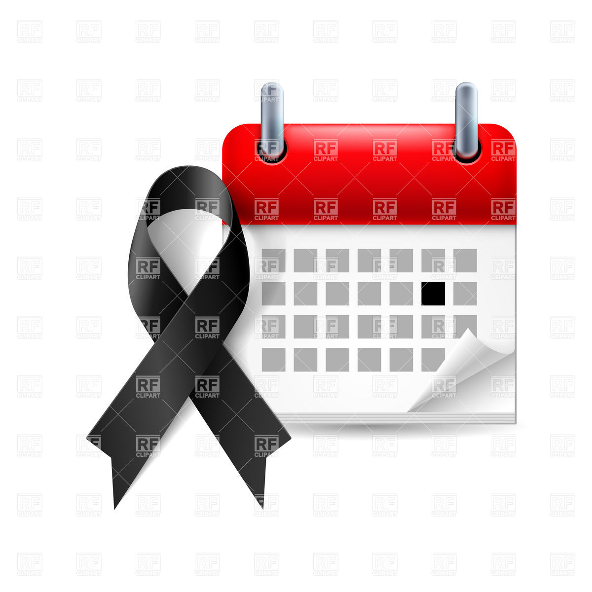1200x1200 Memorial Day Icon Black Ribbon And Calendar With Marked Day