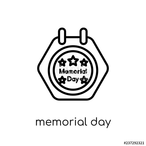 500x500 Memorial Day Icon Trendy Modern Flat Linear Vector Memorial Day