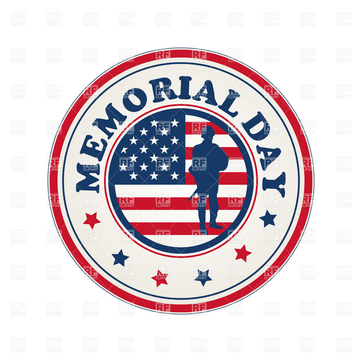 1200x1200 Memorial Day Stamp With Flag Of Usa Vector Image Of Signs, Symbols