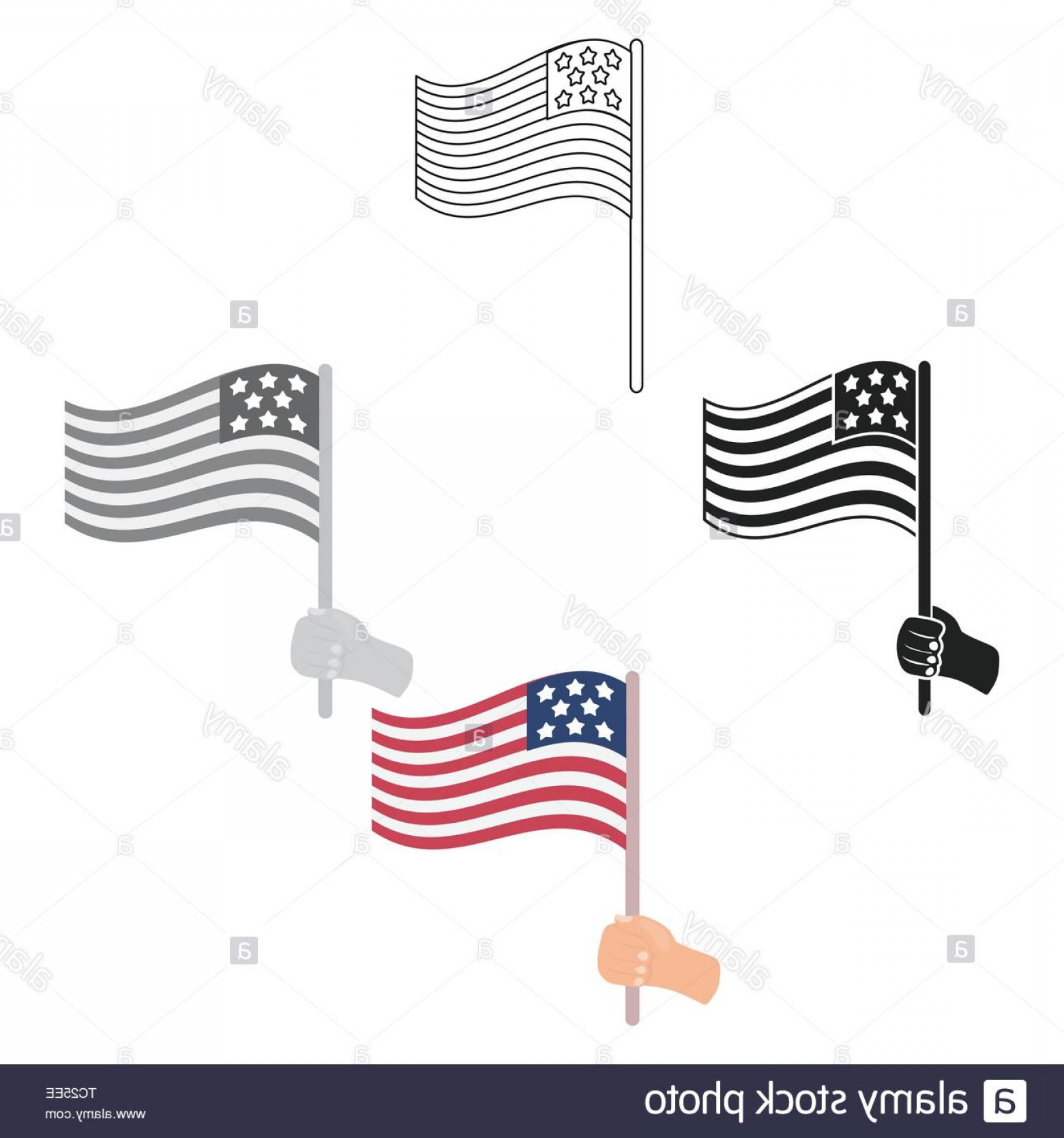1560x1668 American Flag Icon In Cartoonblack Style Isolated On White