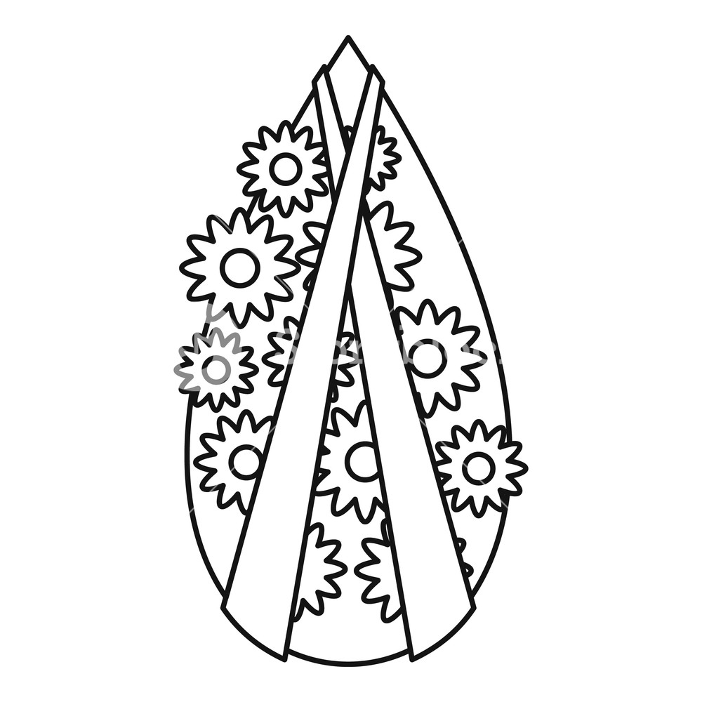 1000x1000 Memorial Wreath Icon Outline Illustration Of Memorial Wreath