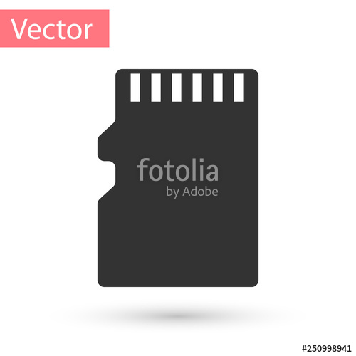 500x500 Grey Micro Sd Memory Card Icon Isolated On White Background