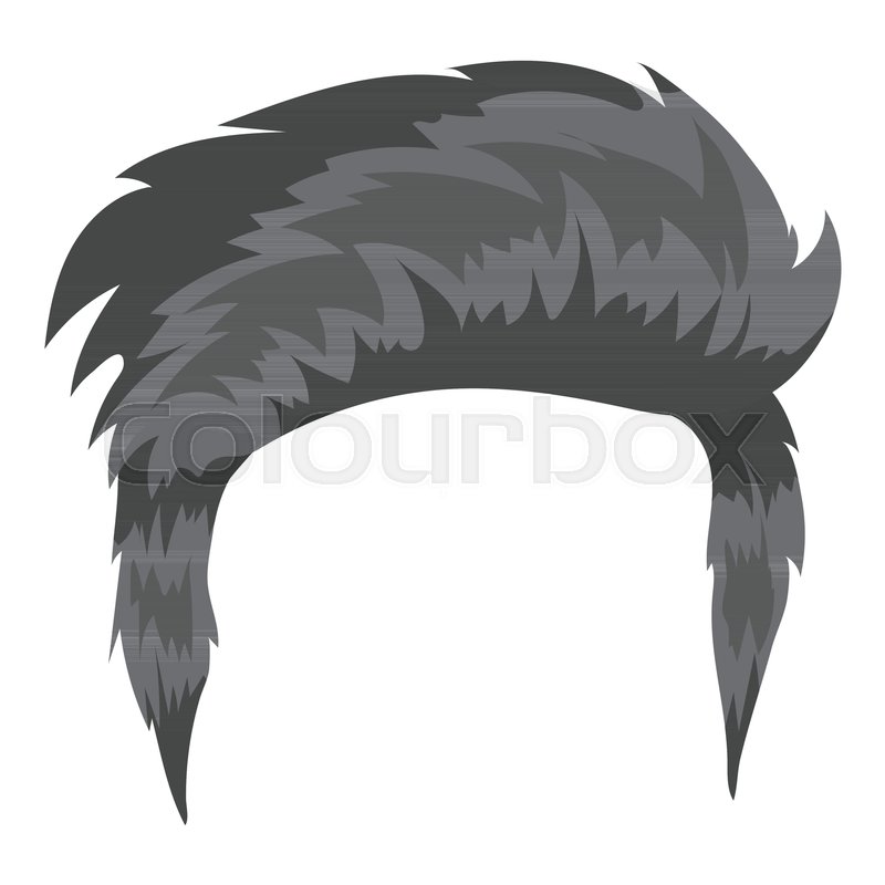 800x800 Man's Hairstyle Icon In Monochrome Stock Vector Colourbox
