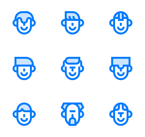 600x564 Man Hair Icons