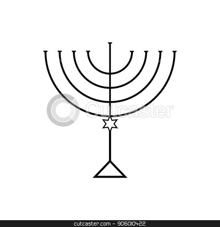 450x464 Menorah For Hanukkah, Vector Illustration Religion Icon Stock Vector
