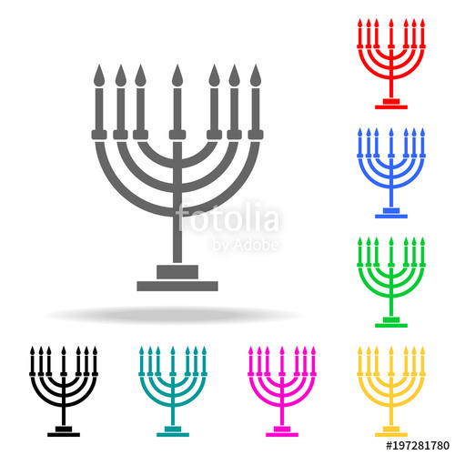 500x500 Menorah Icon Elements Of Religion Multi Colored Icons Premium