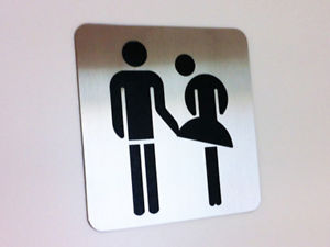 300x225 Toilet Symbol Door Sign Restroom Unisex Bathroom Funny Men