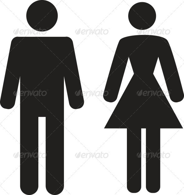 590x625 Vector Man And Woman Icon On White Background Signages Iconic