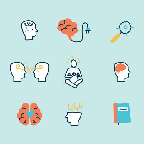 490x490 Doodled Mental Health Icons