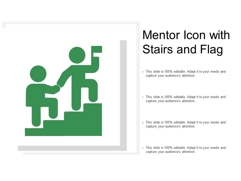 960x720 Mentor Icon With Stairs And Flag Powerpoint Slides Diagrams