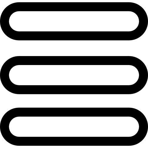 512x512 Menu Button Of Three Lines Outline Icons Free Download