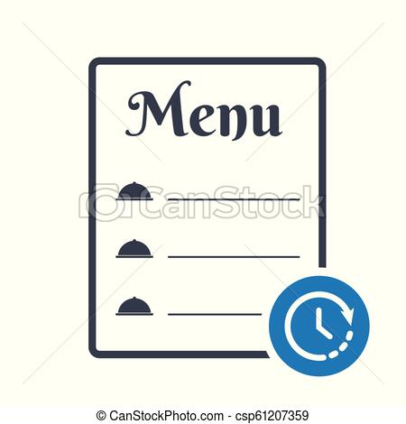 450x470 Restaurant Food Menu Icon, Cafe Menu Concept Icon With Time Sign