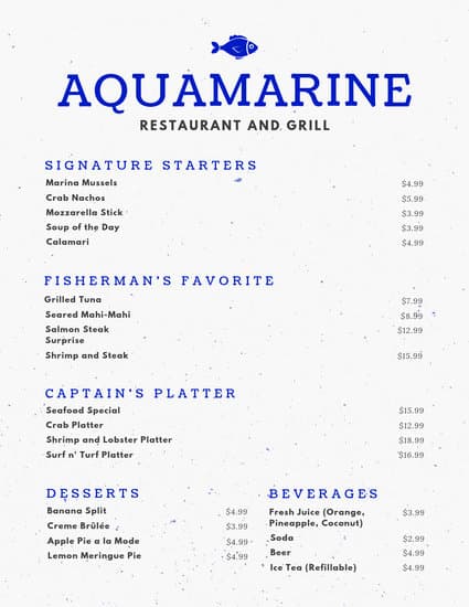 425x550 Black And Gold Bordered Fancy Menu