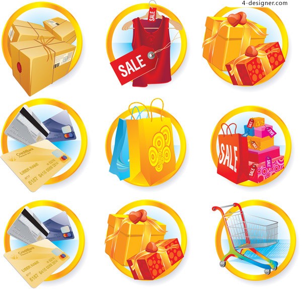 600x574 Designer Merchandise Discounts Icon Vector Material