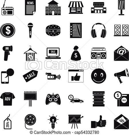 450x470 Merchandise Icons Set, Simple Style Merchandise Icons Set Simple