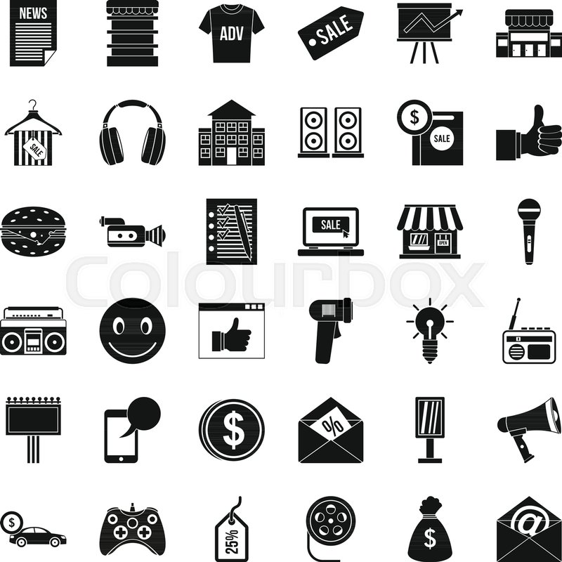 800x800 Merchandising Icons Set Simple Set Of Stock Vector Colourbox