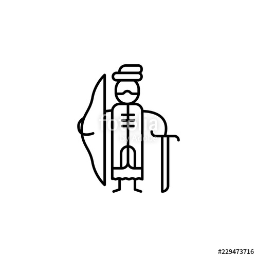 500x500 Ancient Merchant Icon Element Of People In Travel Line Icon Thin