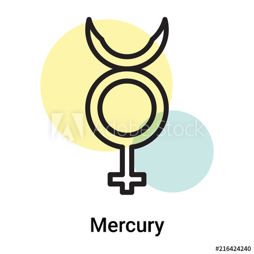 500x500 Mercury Icon Vector Sign And Symbol Isolated On White Background