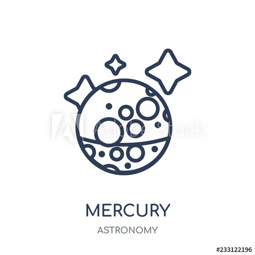 500x500 Mercury Icon Mercury Linear Symbol Design From Astronomy