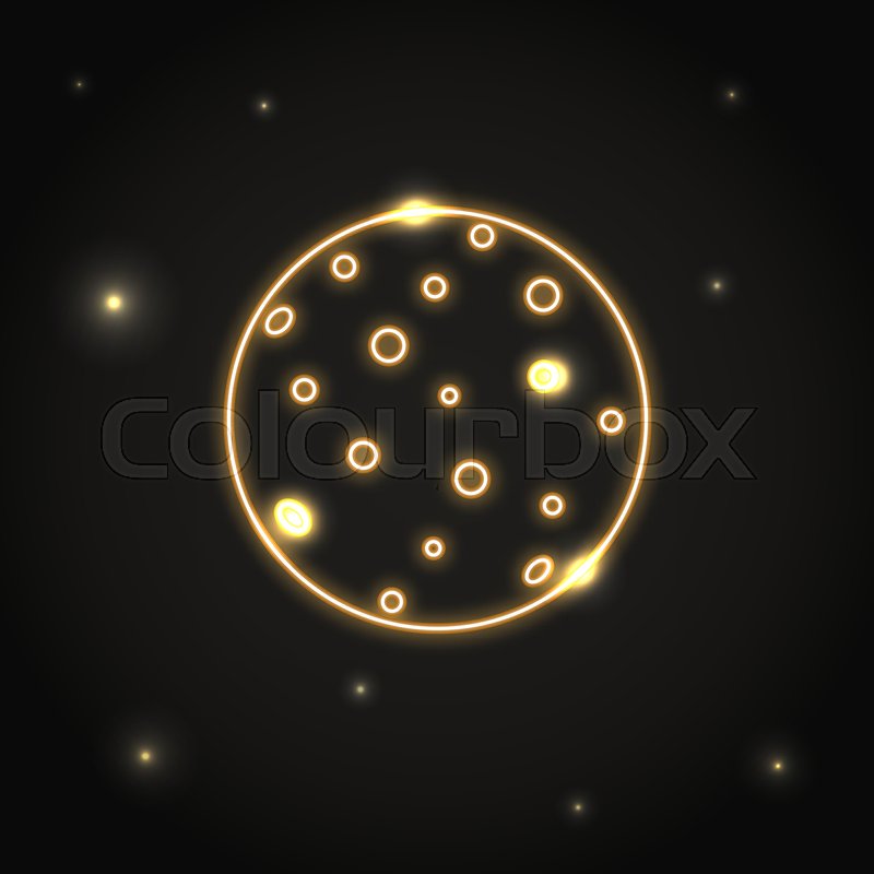 800x800 Neon Planet Mercury Icon In Thin Line Stock Vector Colourbox