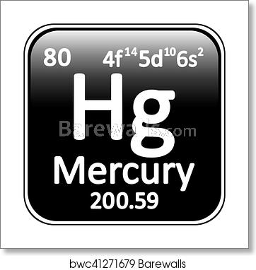 362x382 Periodic Table Element Mercury Icon, Art Print Barewalls Posters