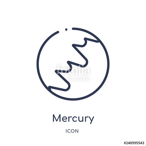 500x500 Mercury Icon From Zodiac Outline Collection Thin Line Mercury