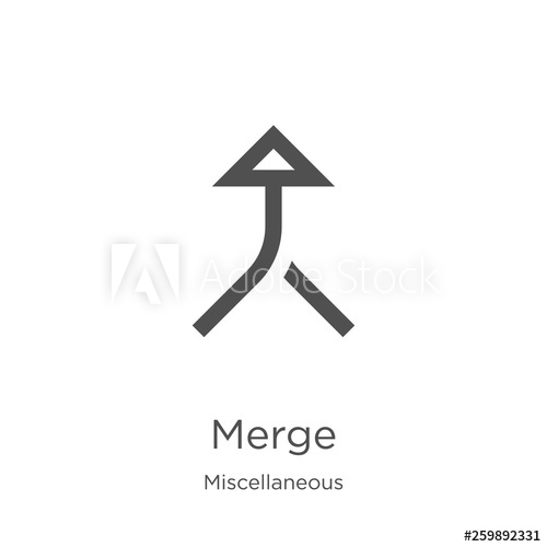 500x500 Merge Icon Vector From Miscellaneous Collection Thin Line Merge
